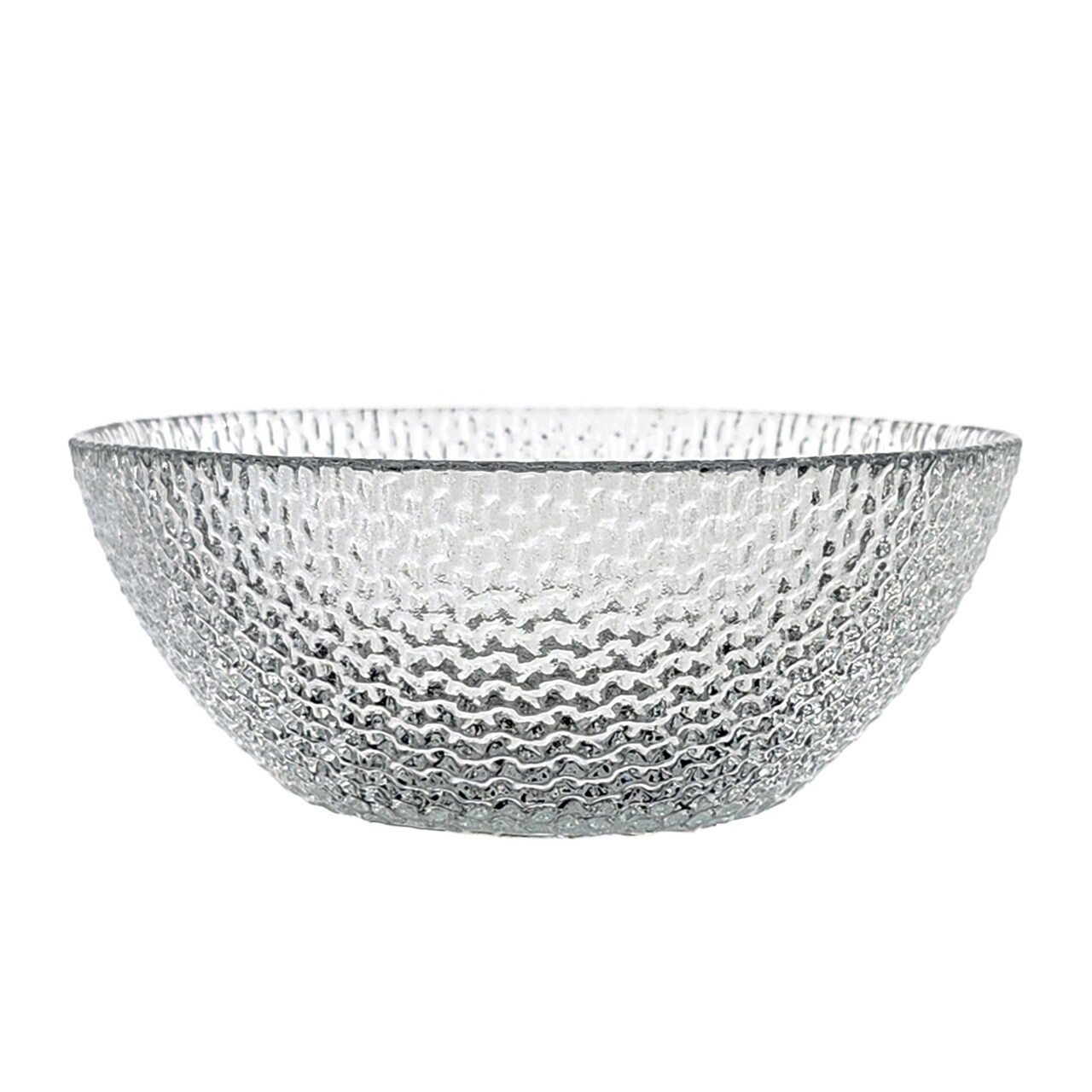 Handmade Shimmering Glass Bowl Textured Gilded Decorative Accent
